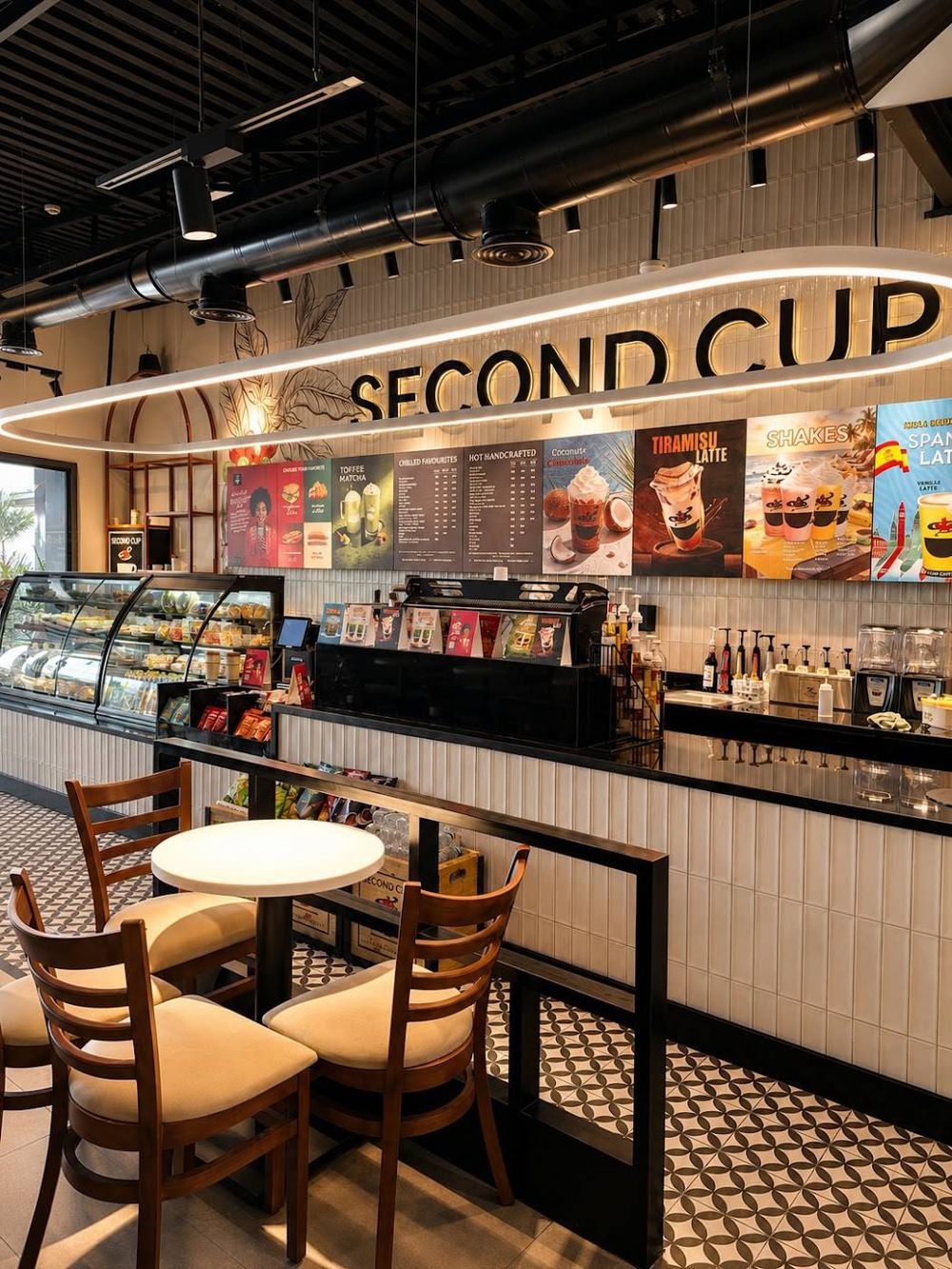 Coffee bar and pastry counter at Second Cup Maadi